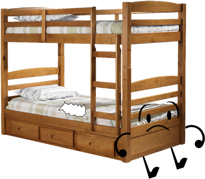 Bunk Bed Png Hd - Double Decker Wooden Double Bunk Bed Clipart (885x780), Png Download