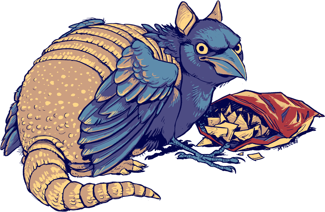 A Common Roadside Sight In Texas, The Grackle Armadillo - Illustration Clipart (1280x855), Png Download