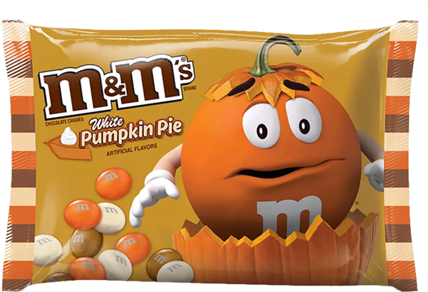 M&m's Halloween White Pumpkin Pie Chocolate Candies - M&m White Pumpkin Pie Clipart (1111x736), Png Download