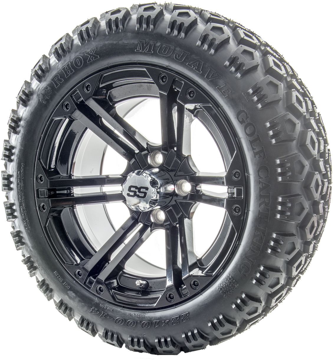 14" Rhox Rx354 Gloss Black Wheels And Lifted Tires - Tire Clipart (1280x1280), Png Download