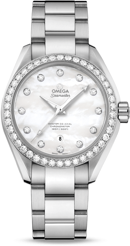 Aqua Terra 150m Omega Master Co-axial 34 Mm - Omega Seamaster Aqua Terra Diamond Clipart (800x1100), Png Download