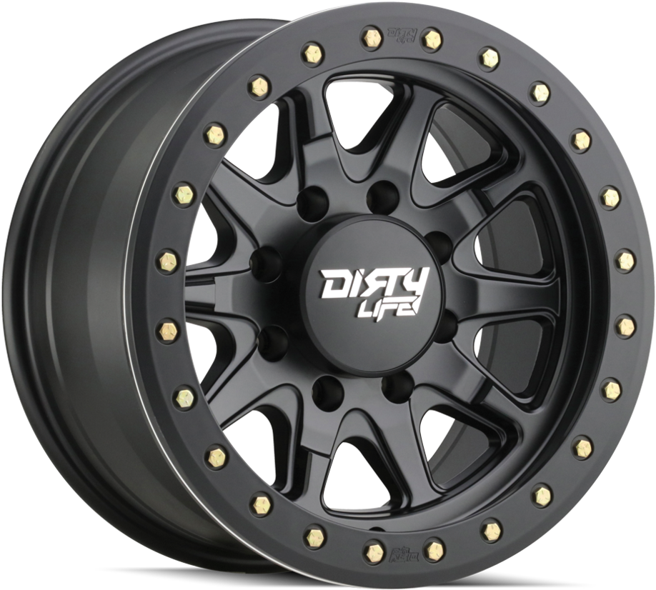 Matte Black W/ Simulated Beadlock Ring - Dirty Life Wheels Clipart (1000x1000), Png Download