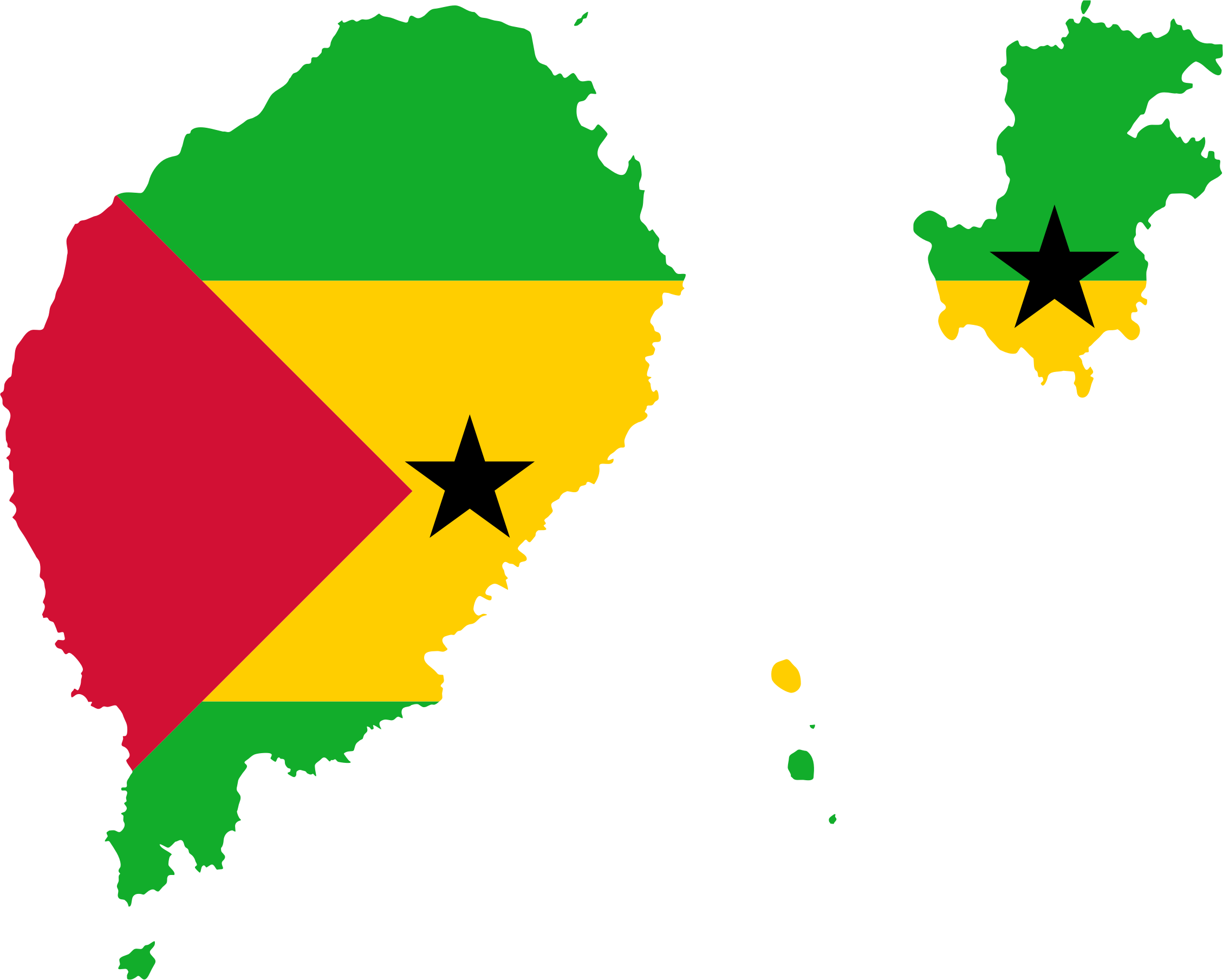 This Free Icons Png Design Of Sao Tome And Principe - Sao Tome And Principe Flag Map Clipart (2258x1810), Png Download