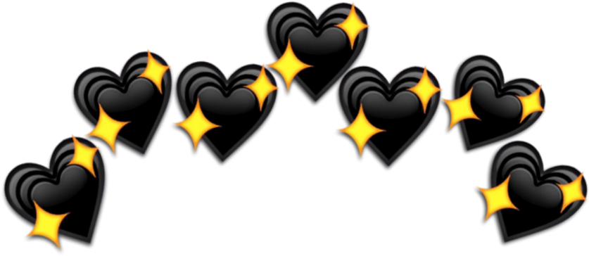 #stars #star #black #heart #hearts #blackheart #blackhearts - Aesthetic Heart Overlay Png Clipart (1024x654), Png Download