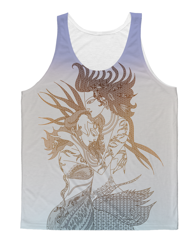 Radha Krishna Love Pastel Classic Sublimation Adult - Active Tank Clipart (1024x1024), Png Download