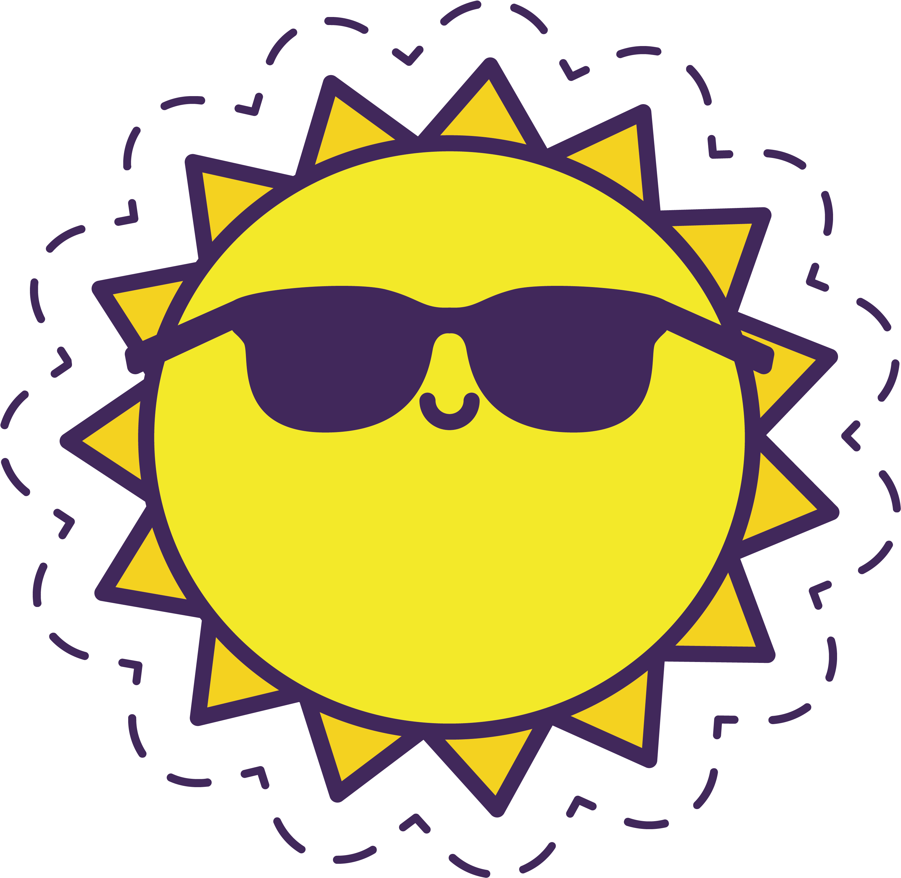 Sunglasses Training Perception Bates Sun Little Visual - Outline Images Of Sun Clipart (2925x2847), Png Download