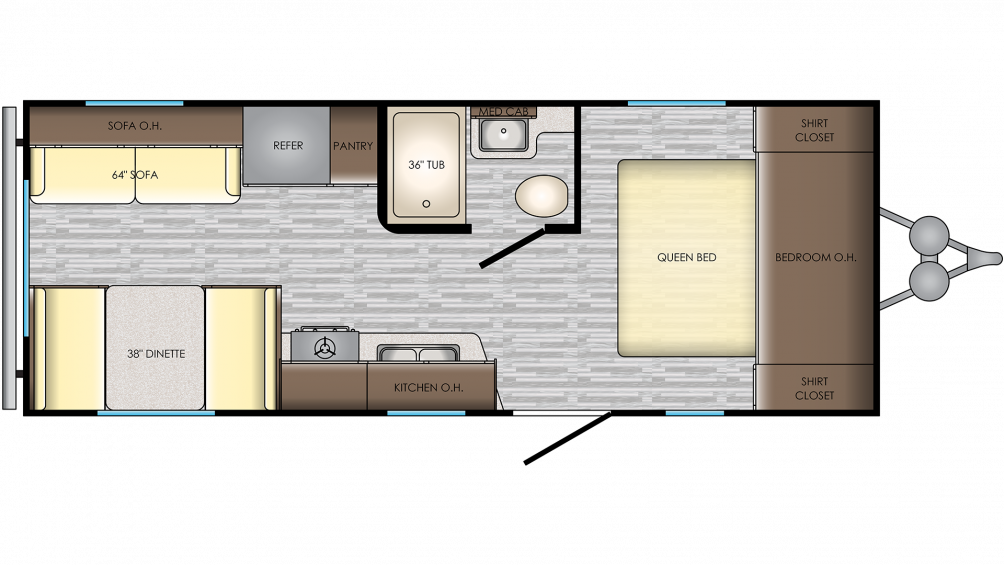 2020 Zinger Lite Zr211rd Floor Plan Img - 2019 Crossroads Zinger 290kb Clipart (1004x565), Png Download