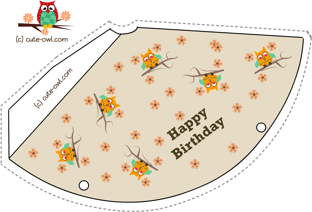 Birthday Party Hat Featuring Cute Orange Owl - Illustration Clipart (1100x800), Png Download
