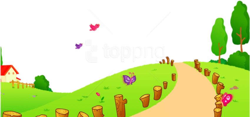 Free Png Download Grass And Waypicture Png Images Background - Way To School Clipart Transparent Png (850x427), Png Download