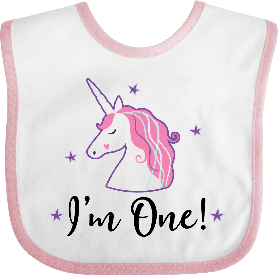 1st Birthday Girls Unicorn Im 1 Baby Bib White And - Unicorn 3rd Birthday Party Clipart (1200x1200), Png Download
