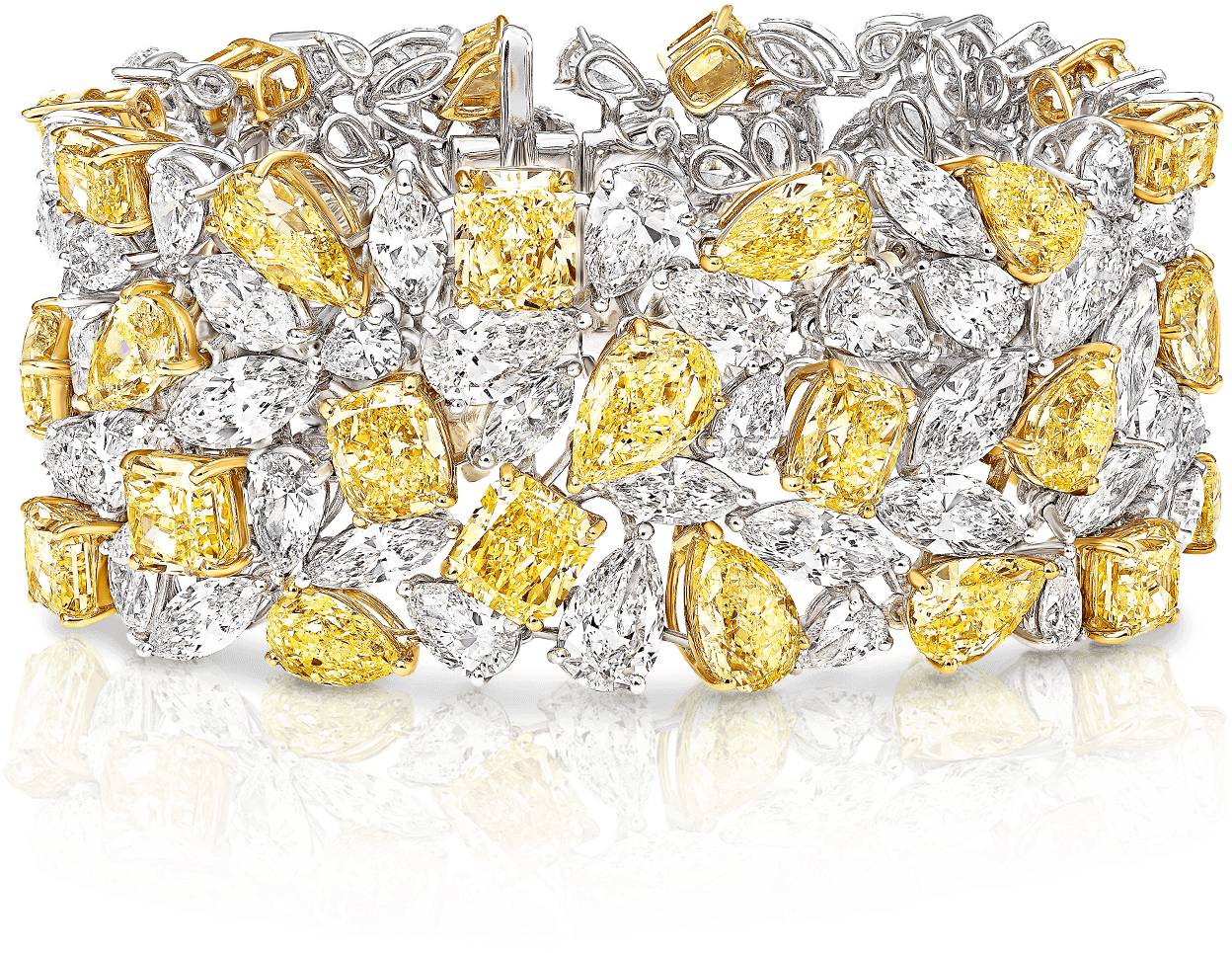 Graff Yellow Diamond High Jewellery A Yellow And White - Bracelet Clipart (2000x2000), Png Download