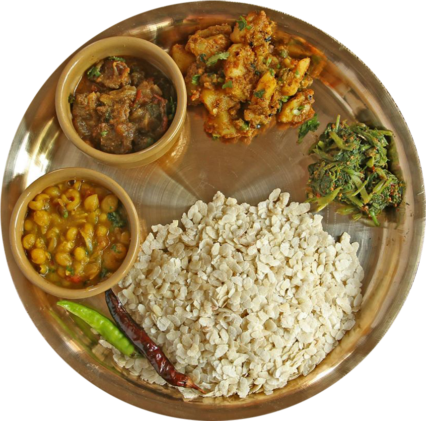 Nepali Food, Palak Paneer, Chana Masala, Shop, Indian, - Newari Khaja Set Png Clipart (1000x860), Png Download