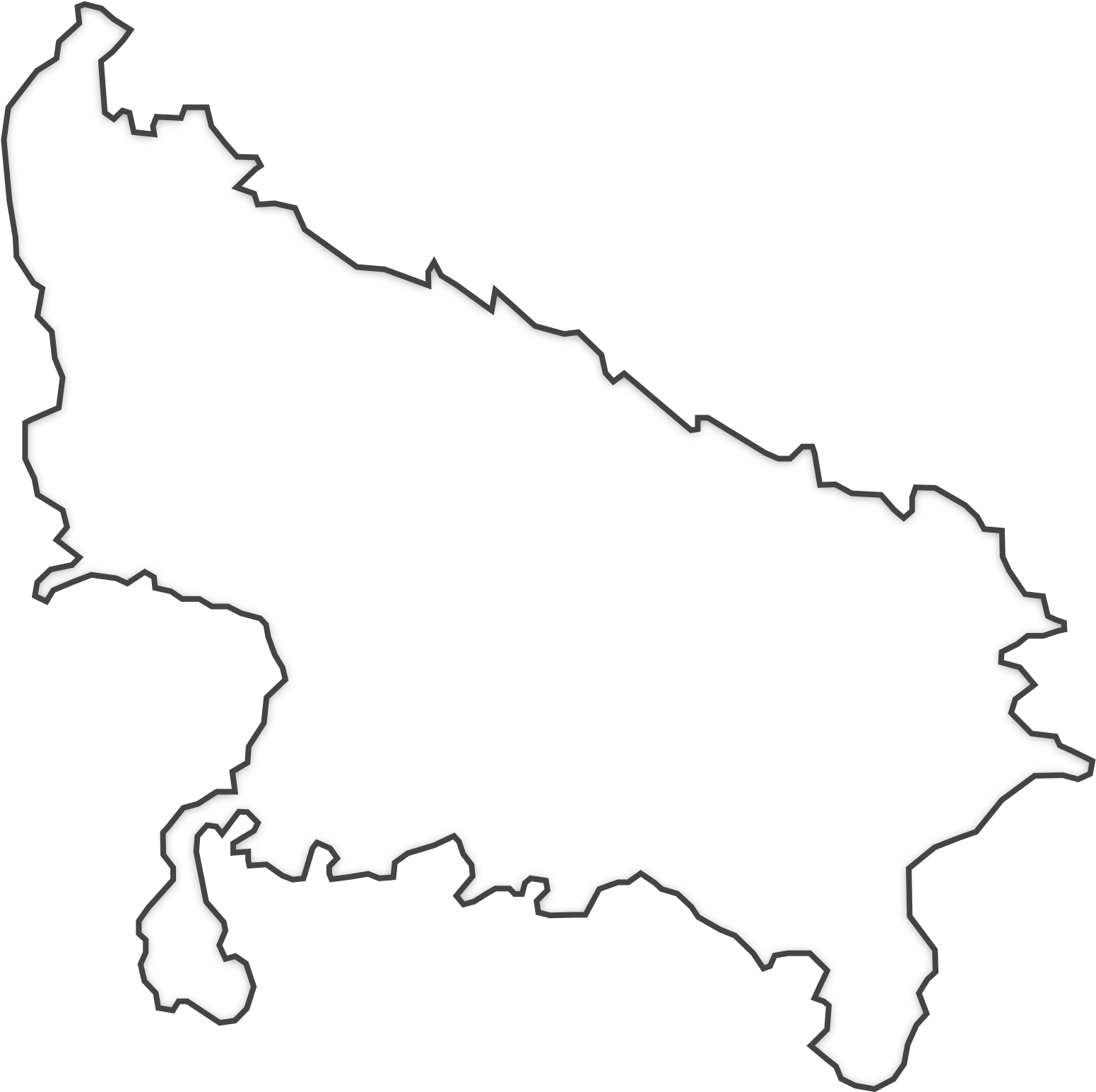 Uttar Pradesh Map Png - Line Art Clipart (2400x1800), Png Download