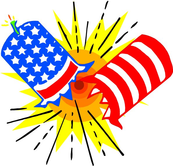 Fire Cracker Clipart - Clip Art Fireworks - Png Download (595x570), Png Download