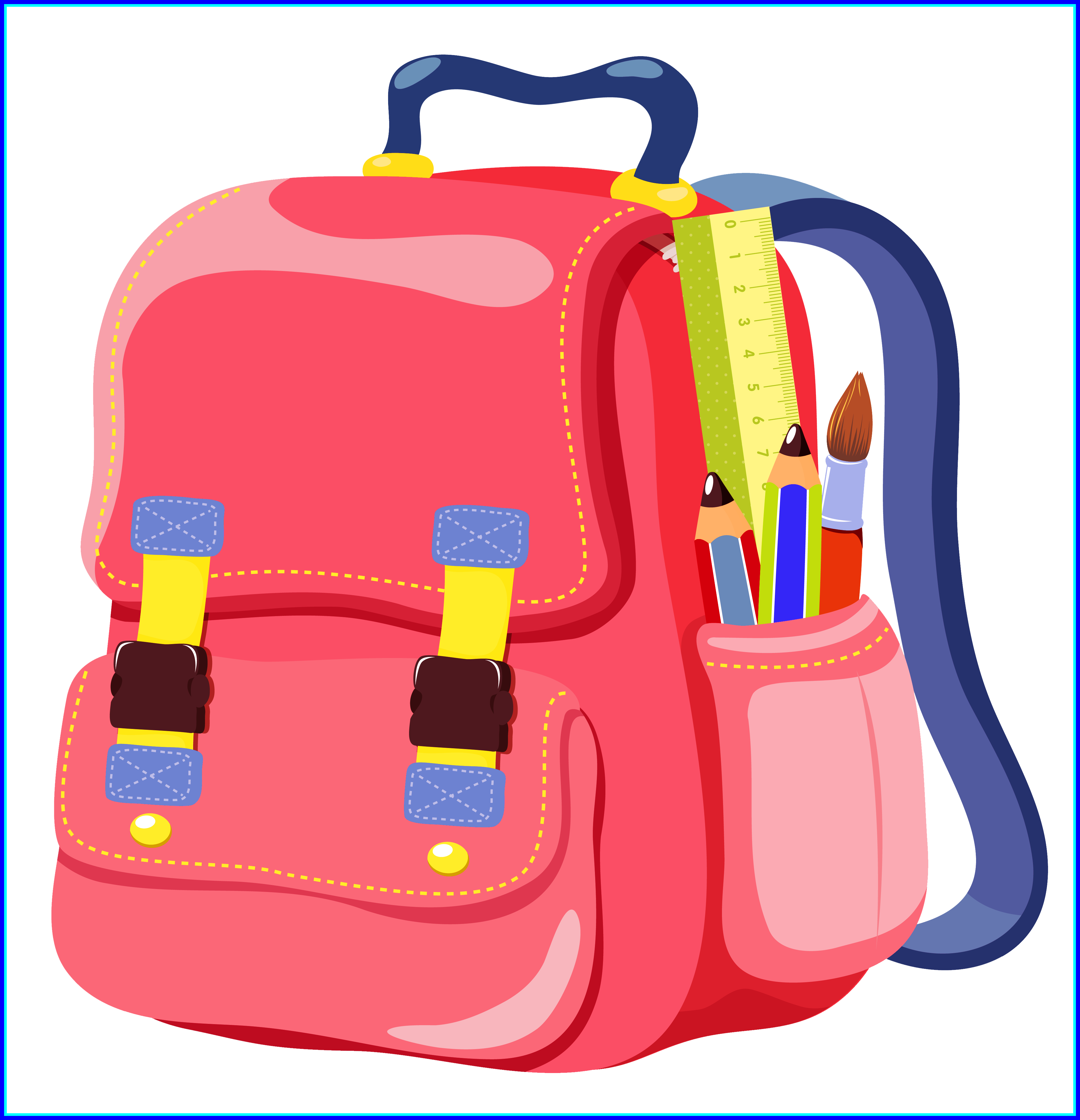 Clown Shoes Png - School Bag Animation Png Clipart (4021x4170), Png Download