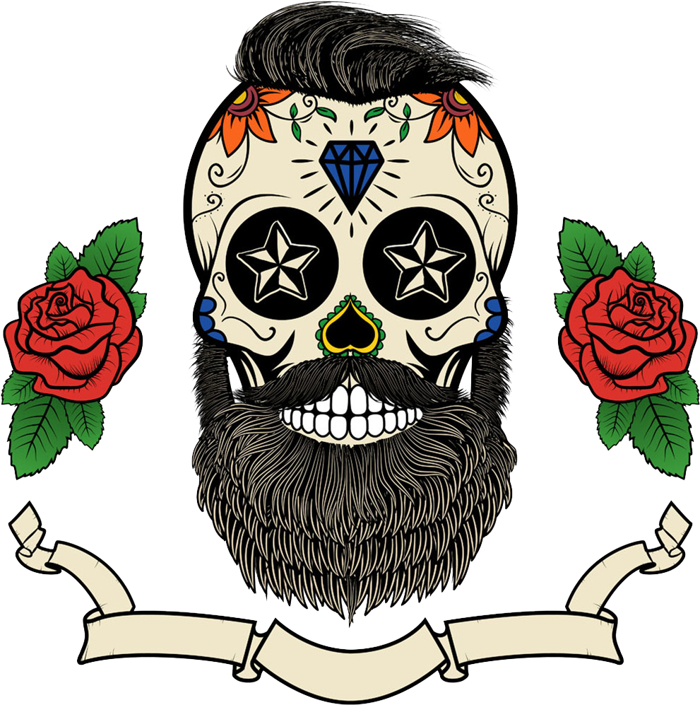Tattoo Skull Picture Calavera Dead Design Of Clipart - Sugar Skull Beard - Png Download (1024x1024), Png Download