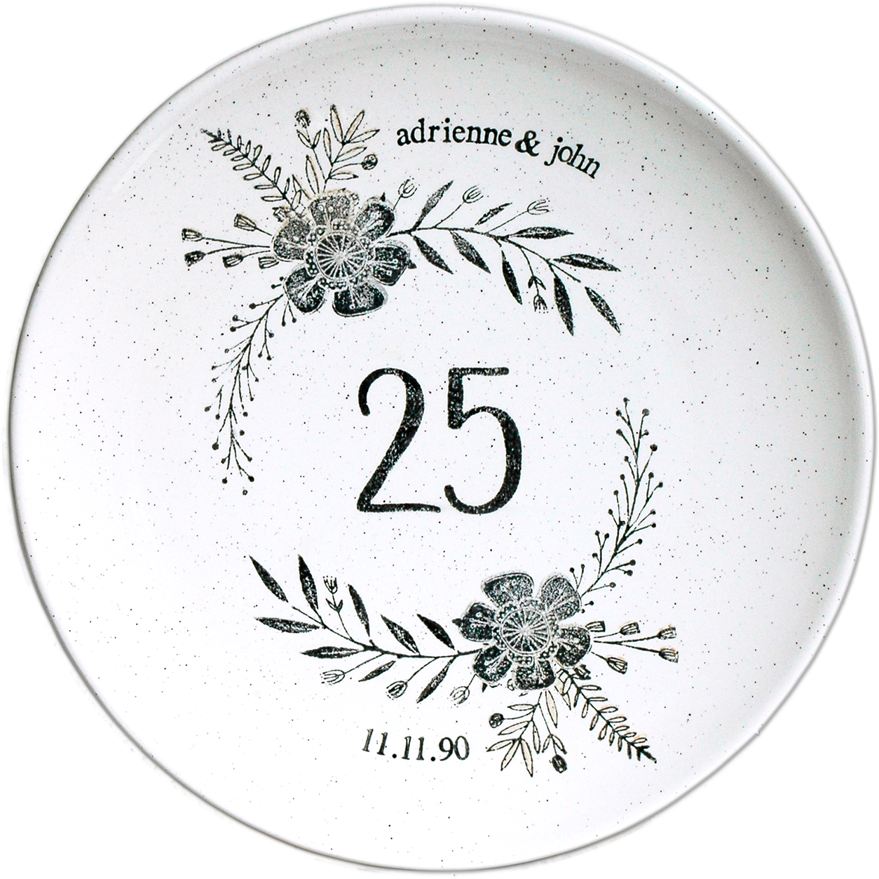 Anniversarry Plate With Flower Design And Year - Early 90s White Label Techno Air Horn Track Clipart (1280x1280), Png Download