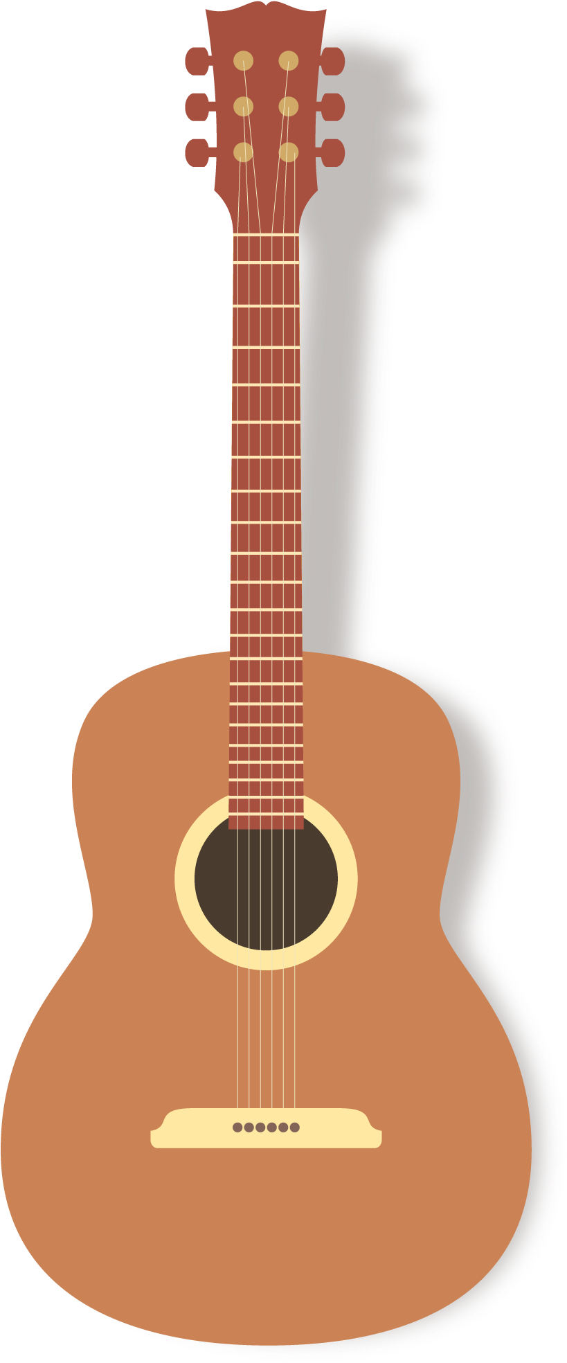 Guitar Clipart Png - Acoustic Guitar Vector Png Transparent Png (954x2010), Png Download