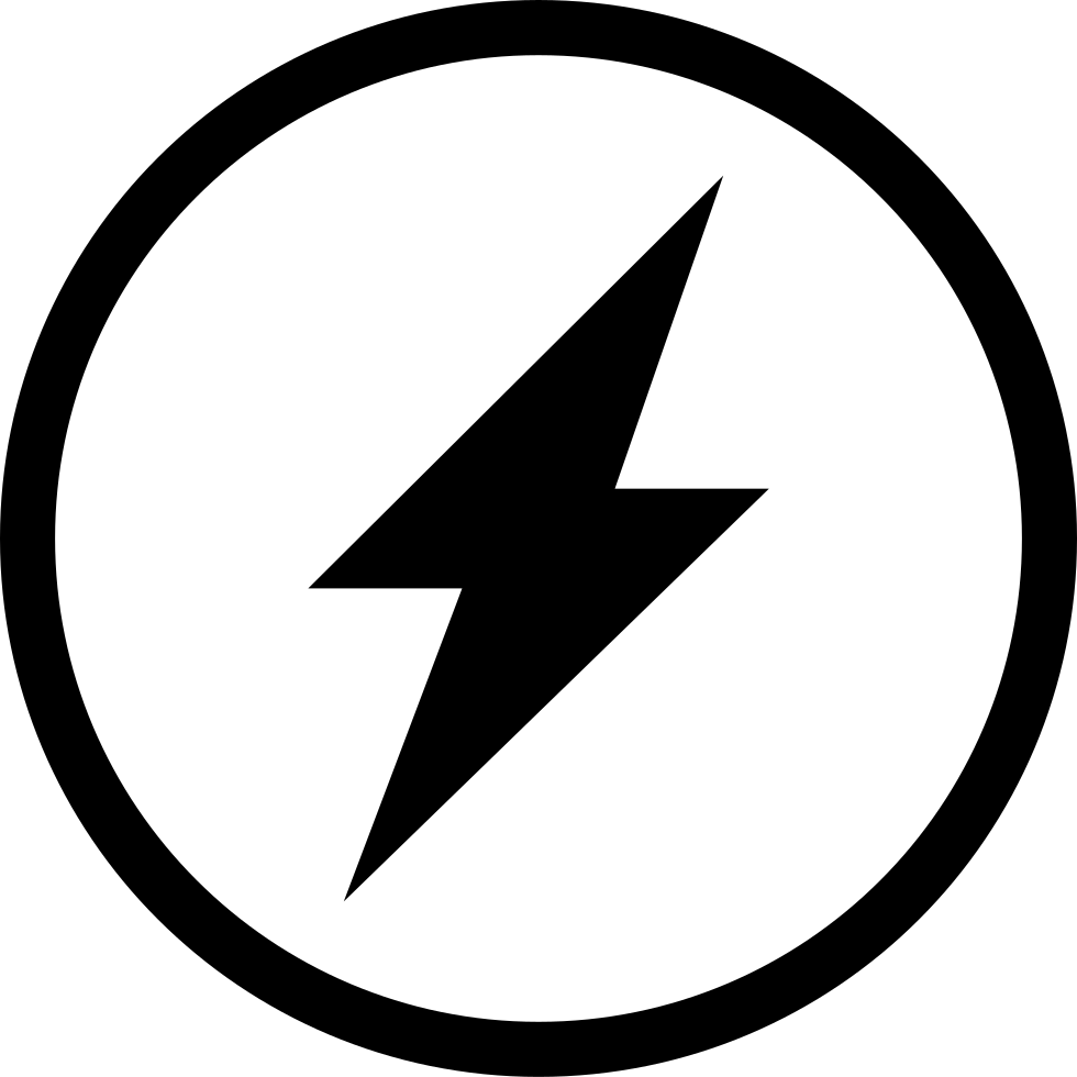 Lightning Icon Png Transparent Background - Lightning In Circle Symbol Clipart (980x980), Png Download