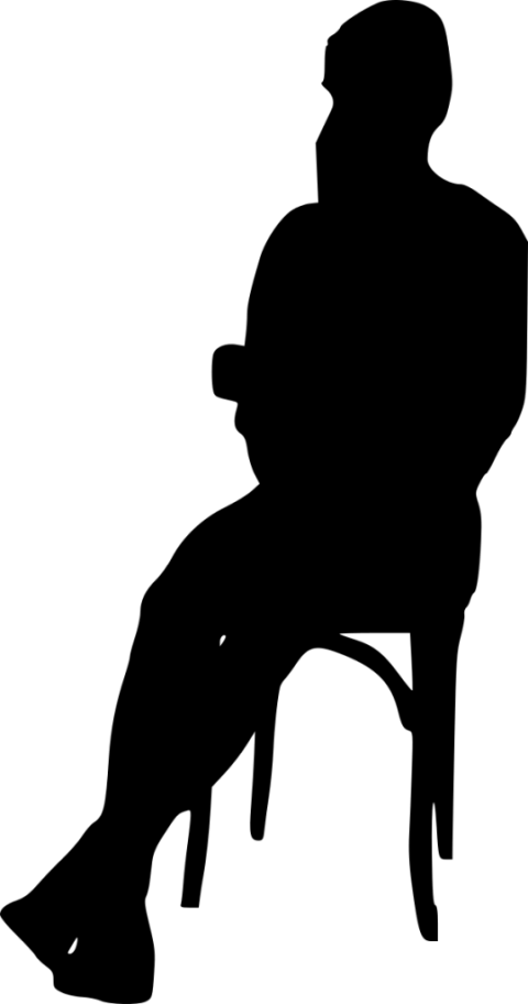 Free Png Sitting In Chair Silhouette Png Images Transparent - Silhouette Clipart (480x912), Png Download