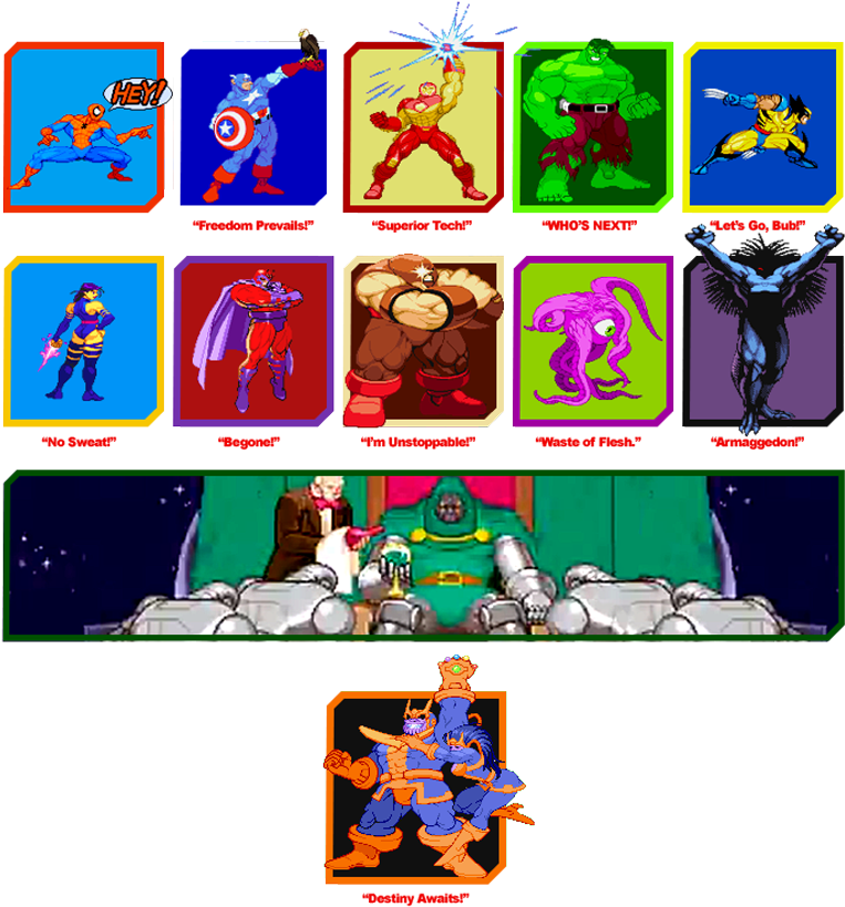 Marvel Super Heroes Vs Street Fighter Png - Marvel Vs Capcom 1 Clash Of Super Heroes Clipart (800x823), Png Download
