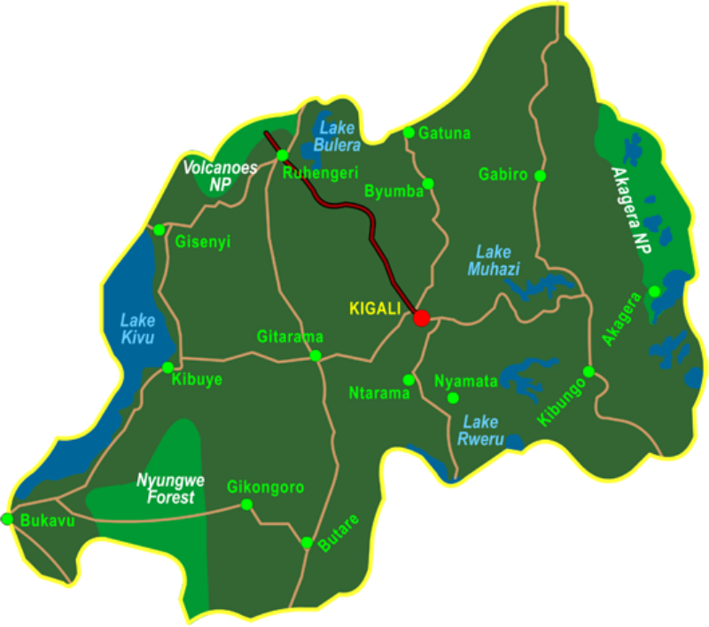 Map Gorillas In The Mist - Best Of Rwanda Clipart (800x707), Png Download