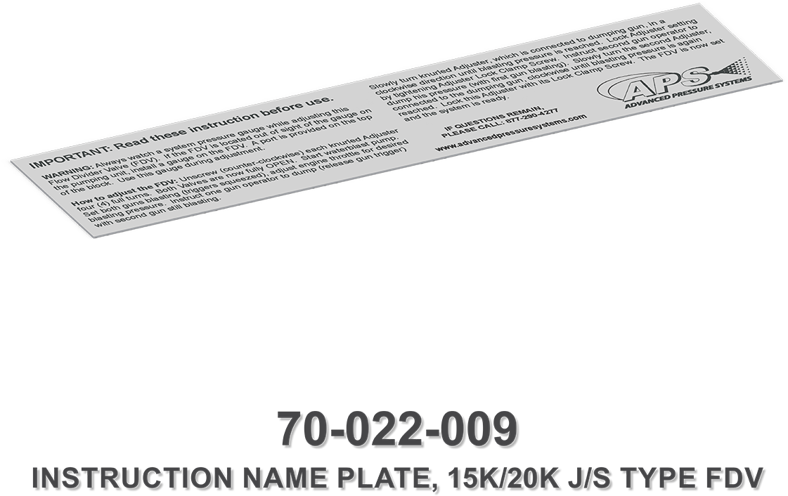 15k/20k Flow Divider Valve Instruction Name Plate , - Paper Clipart (1121x706), Png Download