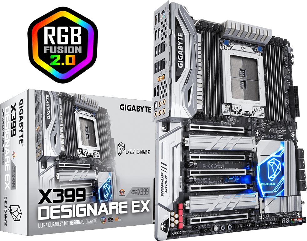 1 - 0) - Motherboard - Gigabyte Global - Gigabyte X399 Designare Ex Clipart (1000x1000), Png Download