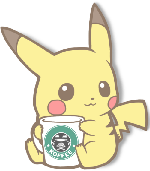#cute #pikachu #starbucks #coffee #pokemon - Pikachu Starbucks Clipart (500x567), Png Download