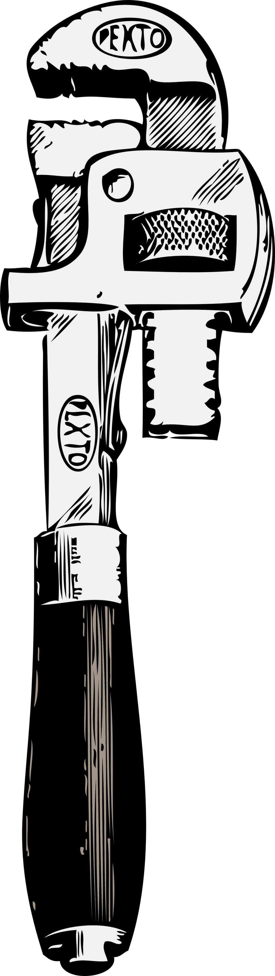 Wrench Png Transparent Wrench - Pipe Wrench Clipart (958x3389), Png Download