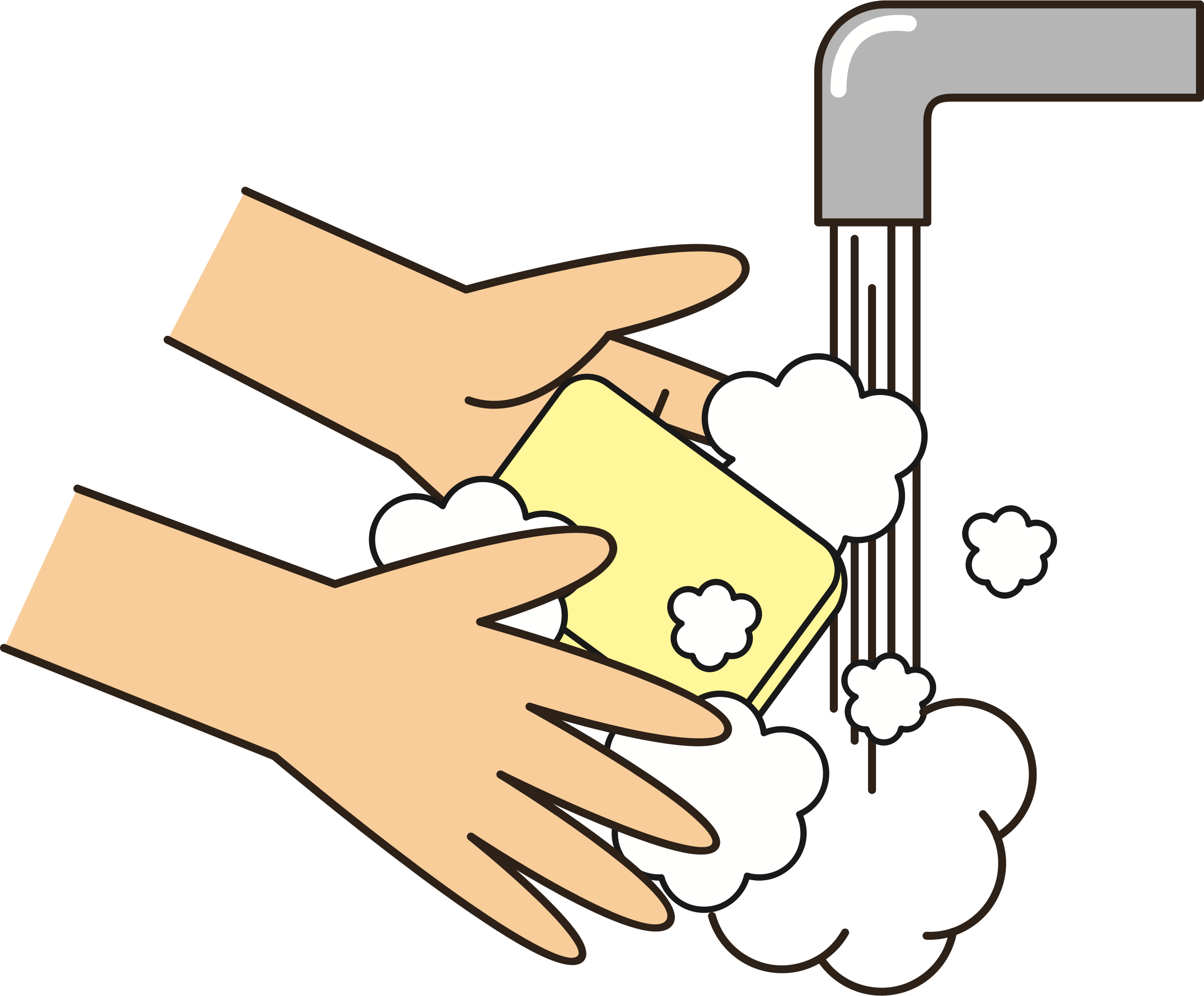 Wash Your Hands With Soap Icons Png - Wash Your Hands Clipart Transparent Png (2400x1987), Png Download