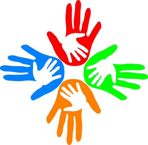 Picture Freeuse Download Colored Hands Clip Art At - Hands Clipart Png Colorful Transparent Png (600x587), Png Download