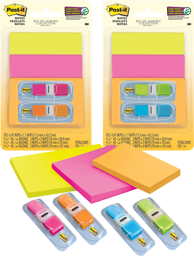 Post-it® Super Sticky Notes Flags Combo Pack 3 Pads - Post Clipart (850x850), Png Download