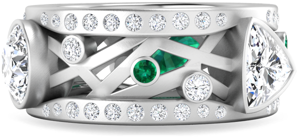 Art Deco Custom Ring - Engagement Ring Clipart (650x650), Png Download