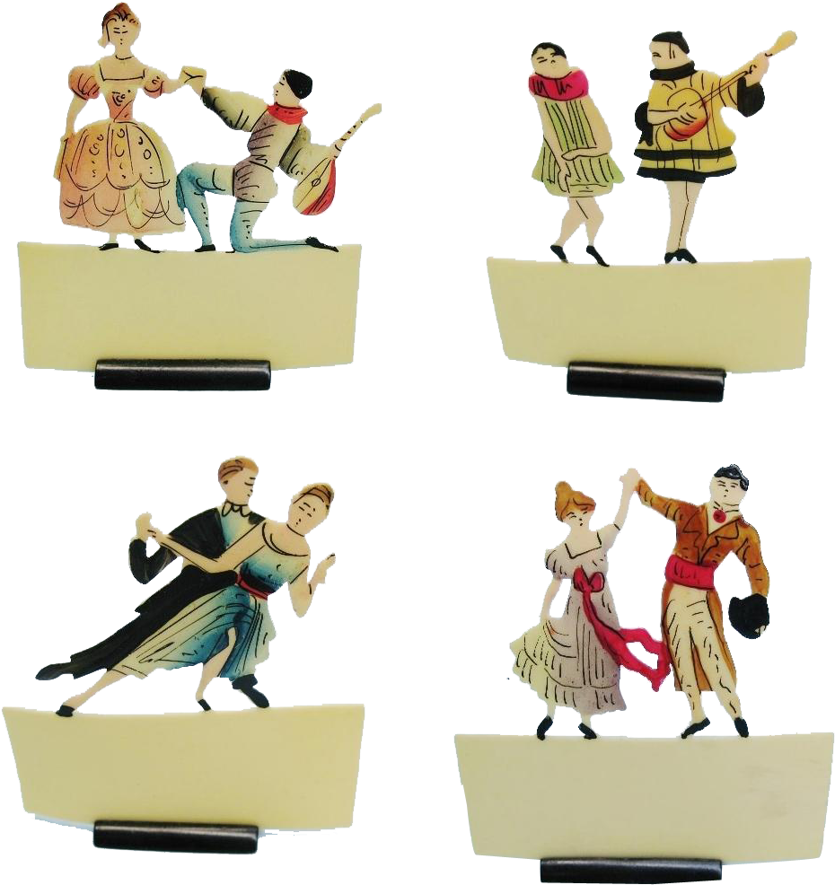 Place Card Holders Celluloid Set Pinterest - Cartoon Clipart (985x985), Png Download