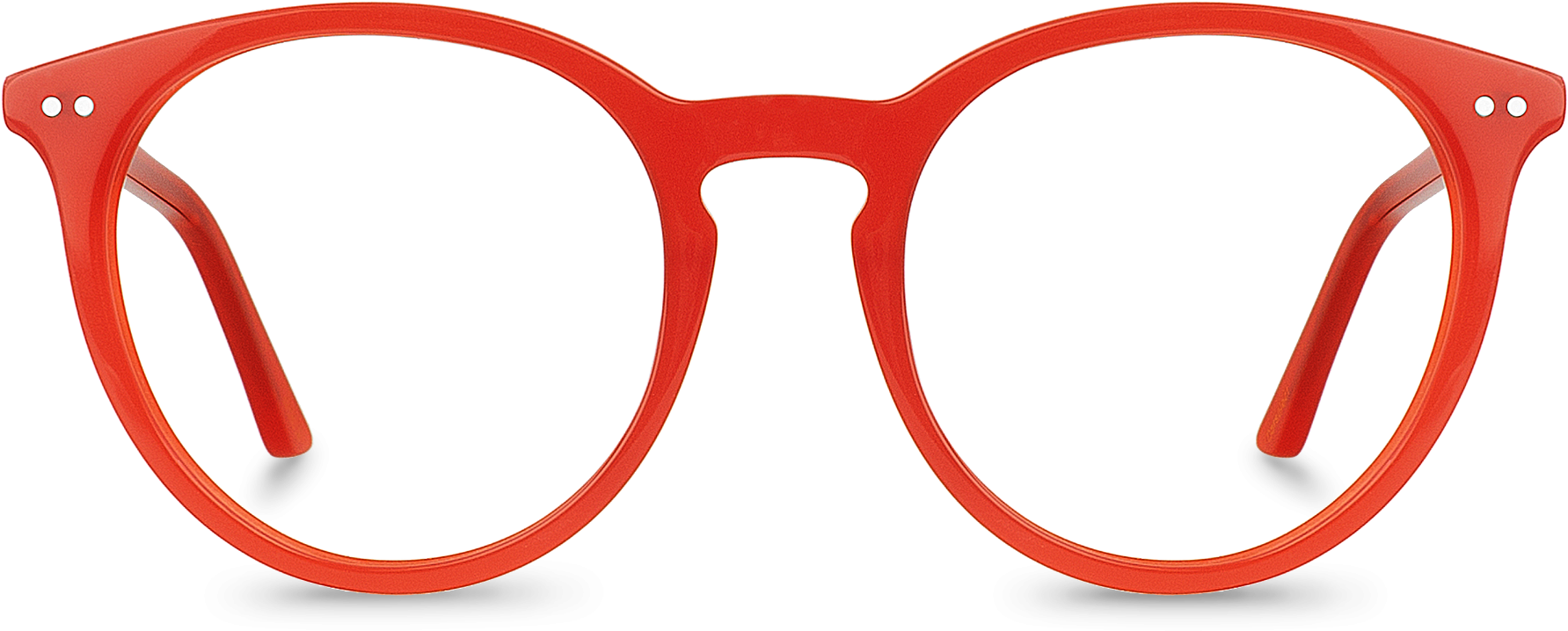 Front View Of Darselect Oval Glasses Made From Red - Guess Red Cat Eye Glasses Clipart (1800x1200), Png Download