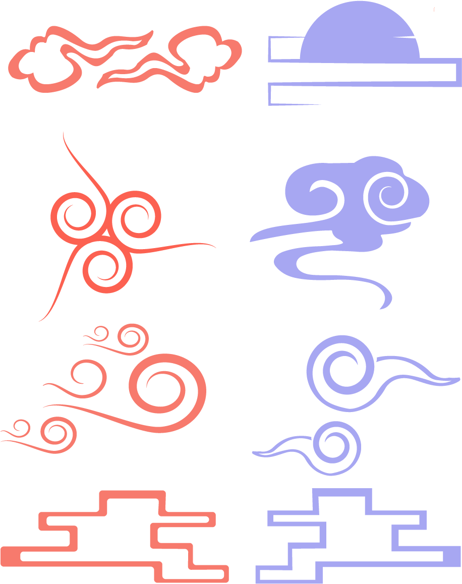 Shading Clouds Red Blue Png And Vector Image - Illustration Clipart (1024x1370), Png Download