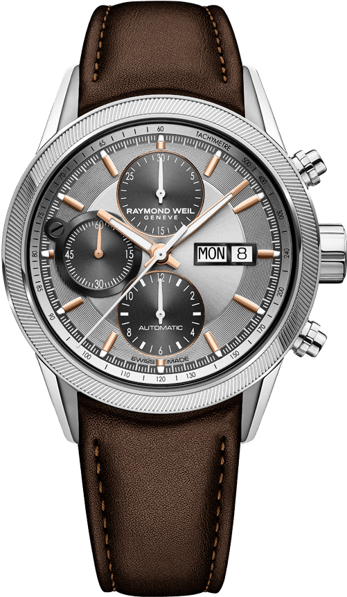 Raymond Weil Freelancer Men's Brown Leather Chronograph - Raymond Weil Freelancer 7731 St2 65655 Clipart (700x865), Png Download