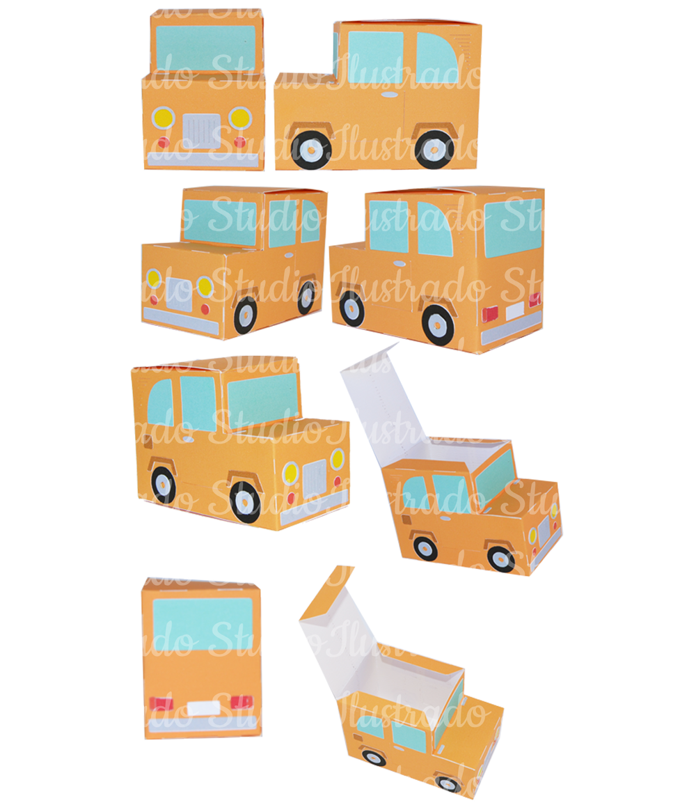 Silhouette Car Box Jipe Jeep Caixa D - Molde Caixa Carro Clipart (1000x1156), Png Download