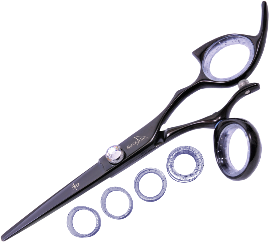 Right Hand Professional Swivel Black Titanium Cutting - Shark Fin Shears Clipart (900x805), Png Download