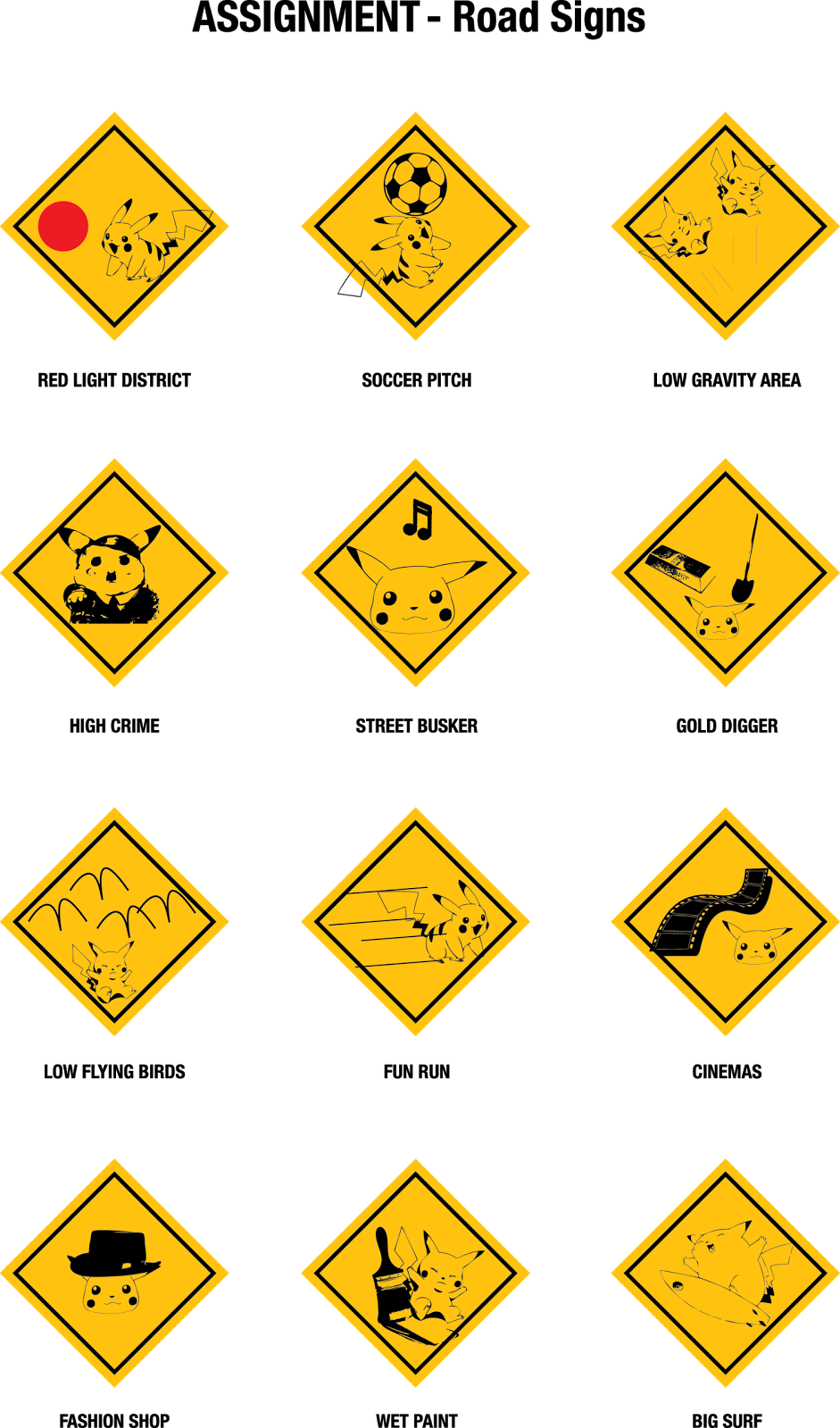 Signs For Our Little Yellow Pokemon Friend - Pokemon Road Sign Clipart (941x1600), Png Download