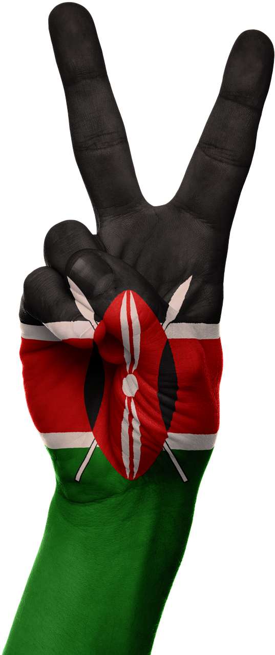 Kenya Flag Hand Symbol Peace Png Image - Happy Madaraka Day 2018 Clipart (571x1280), Png Download