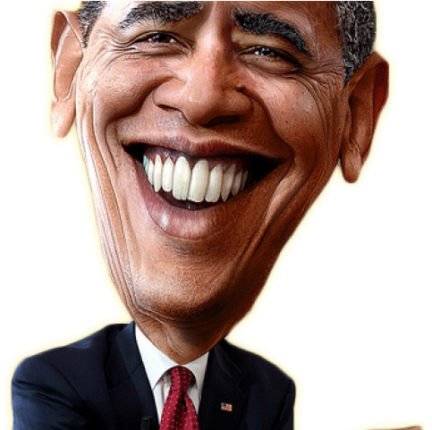 Barack Obama Clipart Png - Barack Obama Caricature Png Transparent Png (640x480), Png Download
