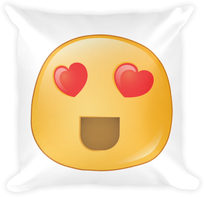 Heart Eyes Emoji Pillow - Cushion Clipart (720x720), Png Download
