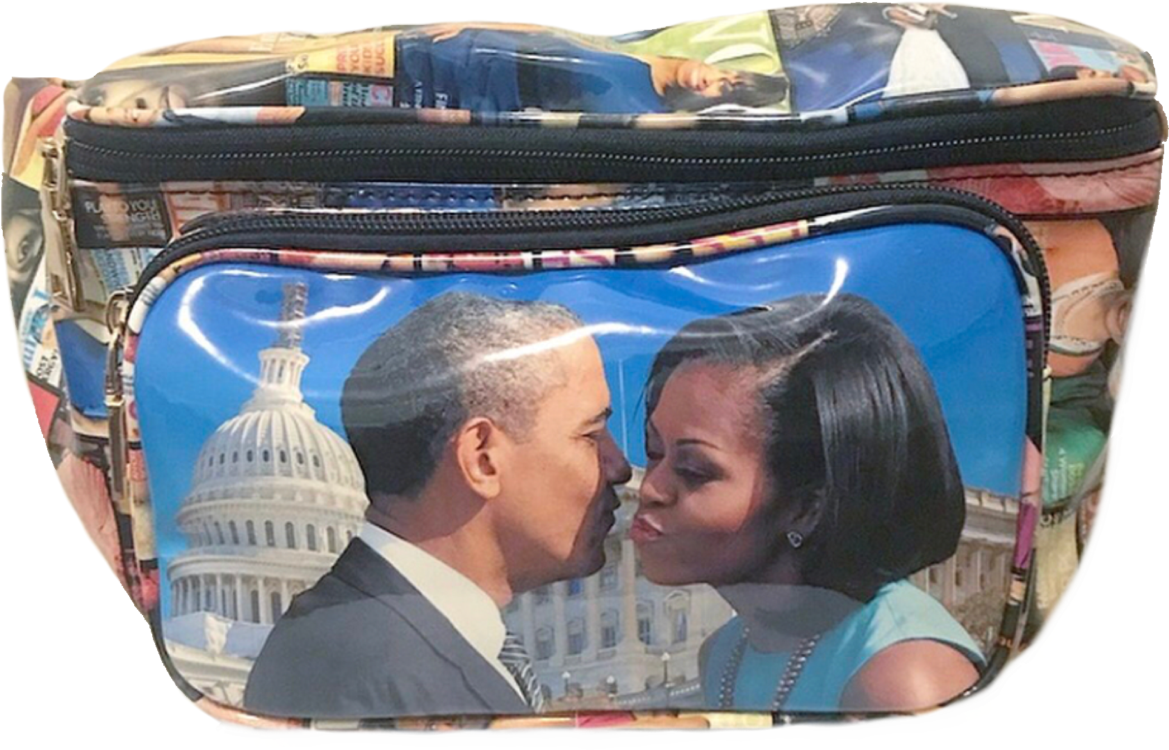 Blue Brown Fanny Pack Bag Polyvore Moodboard Filler Clipart (2048x1459), Png Download