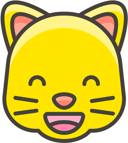 Grinning Cat Face With Smiling Eyes Emoji - Emoji .png Clipart (866x650), Png Download