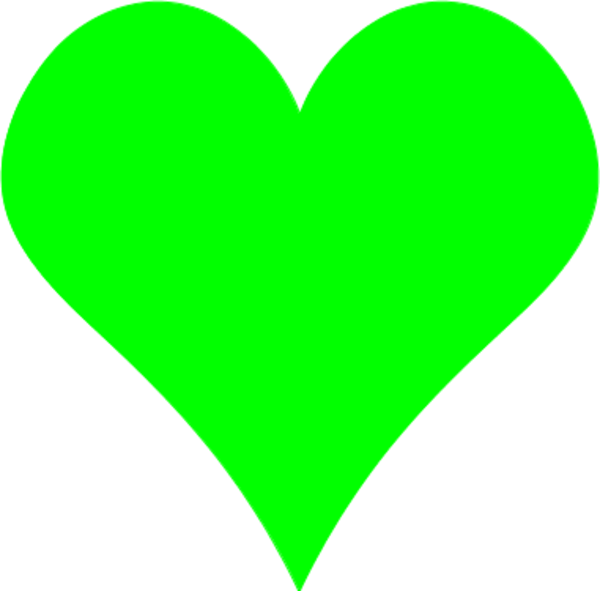 Heart Shaped Clipart Color - Green Heart Shape Clipart - Png Download (600x591), Png Download