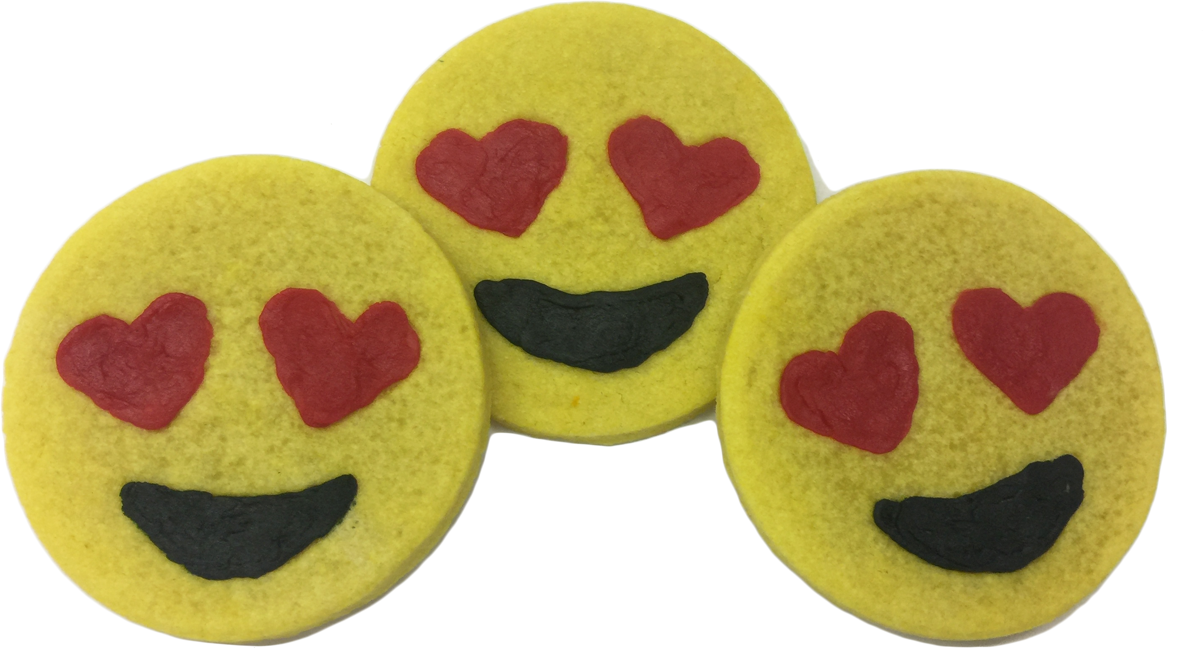 Heart Eyes Emoji Sugar Cookies - Smiley Clipart (2520x1440), Png Download