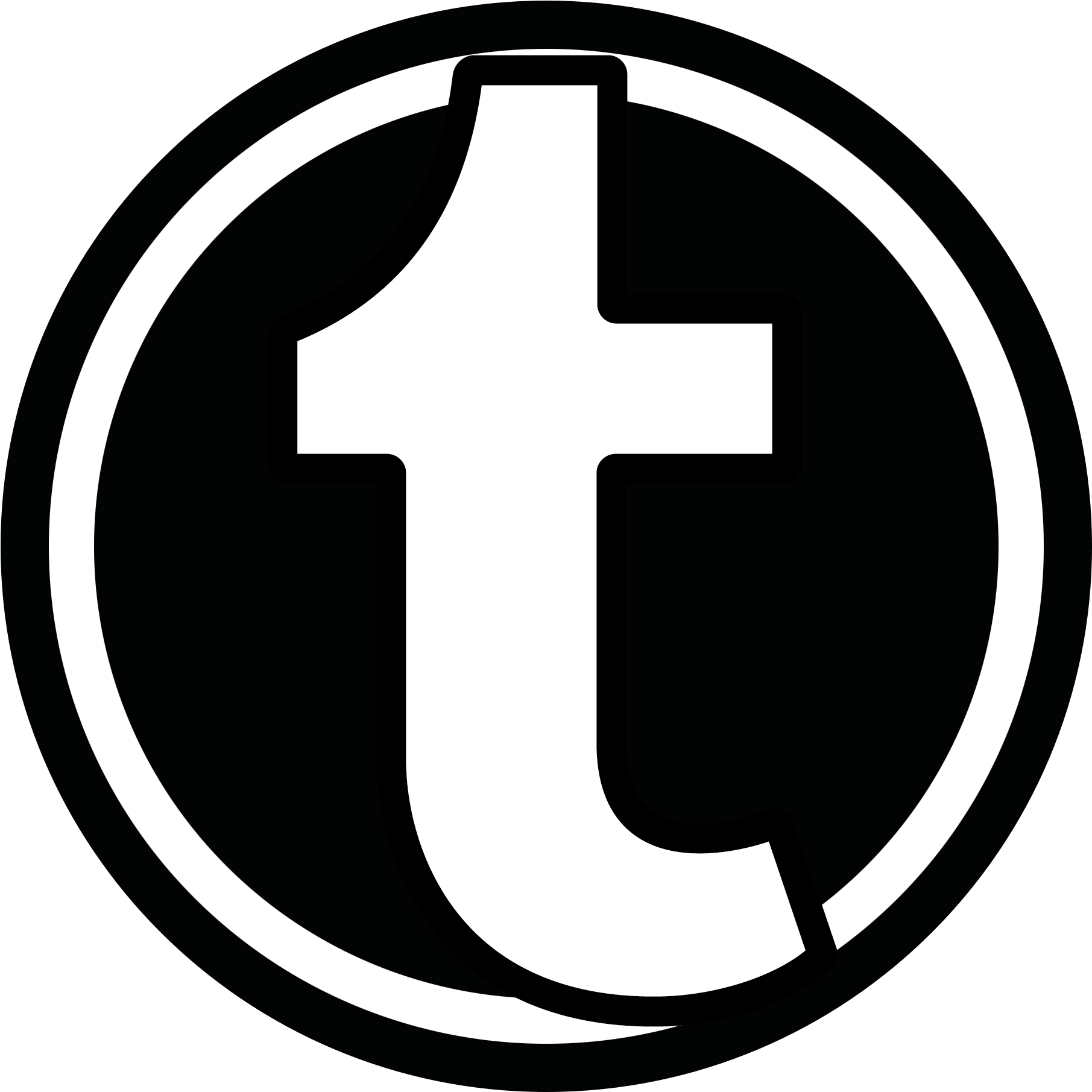 B&w Tumblr Icon - Png Tumblr B Clipart (2000x2000), Png Download
