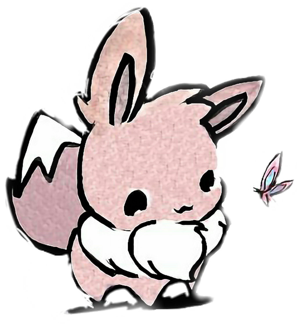 Eevee Sticker - Pokemon Cute Kawaii Eevee Clipart (1024x1122), Png Download